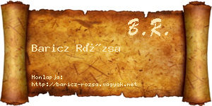 Baricz Rózsa névjegykártya